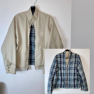 Vintage American Eagle Outfitters Reversible Gabardine Khaki & Plaid Jacket